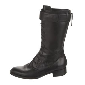 Tamara Mellon Leather Mid-Calf Combat Boots Size 10